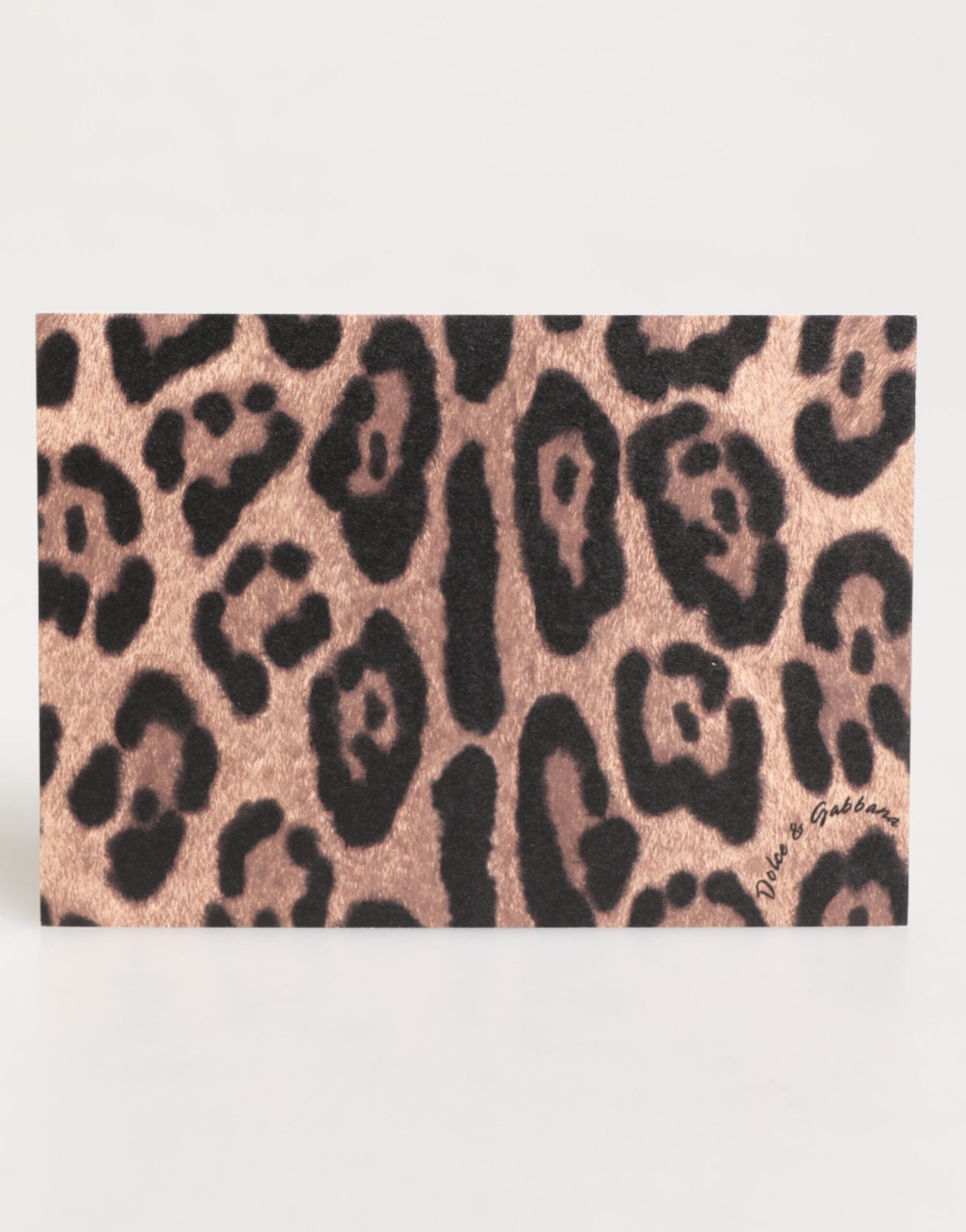 Dolce & Gabbana Multicolor Leopard Print Umschlag Papier Postkarte Halter