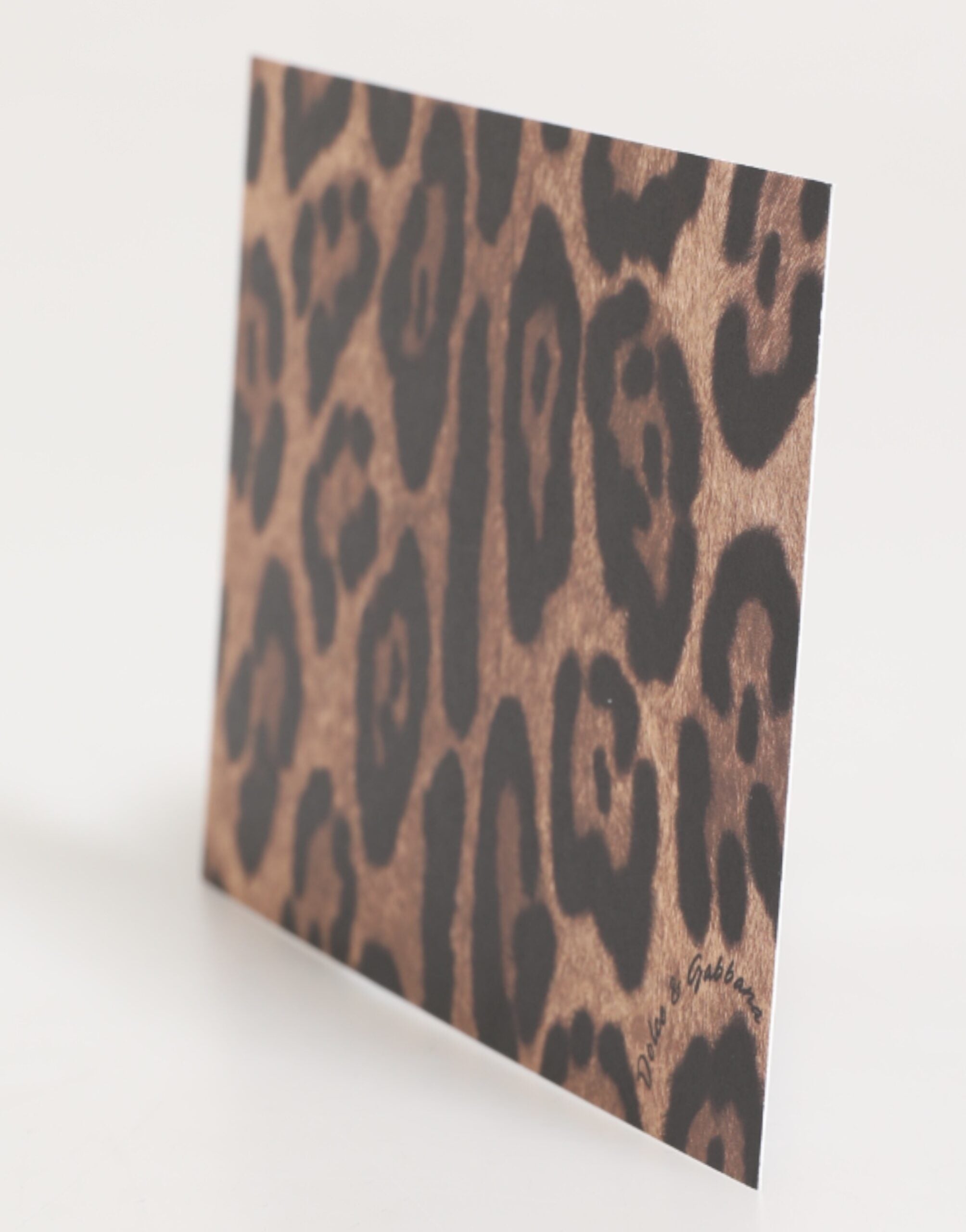 Dolce & Gabbana Multicolor Leopard Print Umschlag Papier Postkarte Halter
