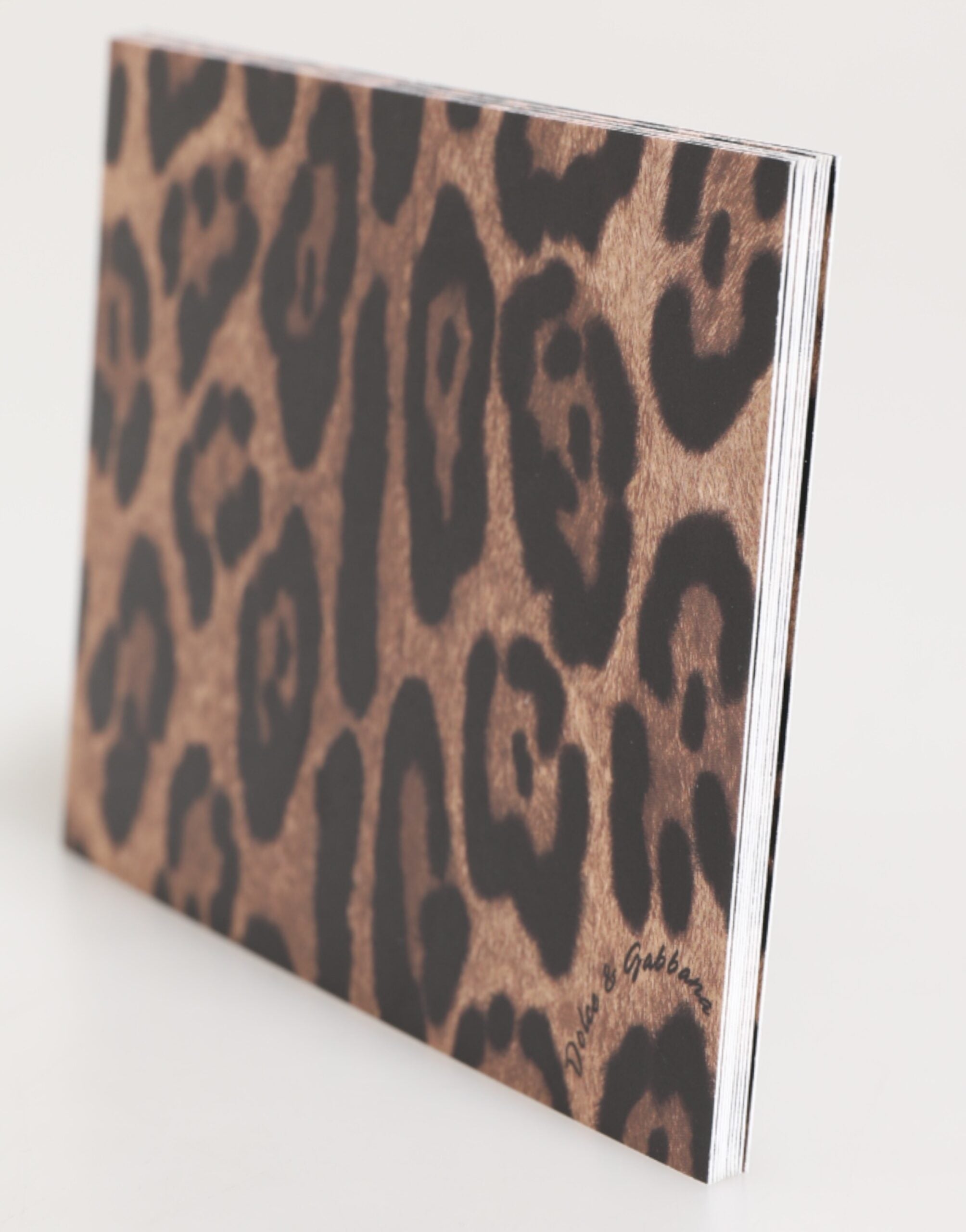 Dolce & Gabbana Multicolor Leopard Print Umschlag Papier Postkarte Halter
