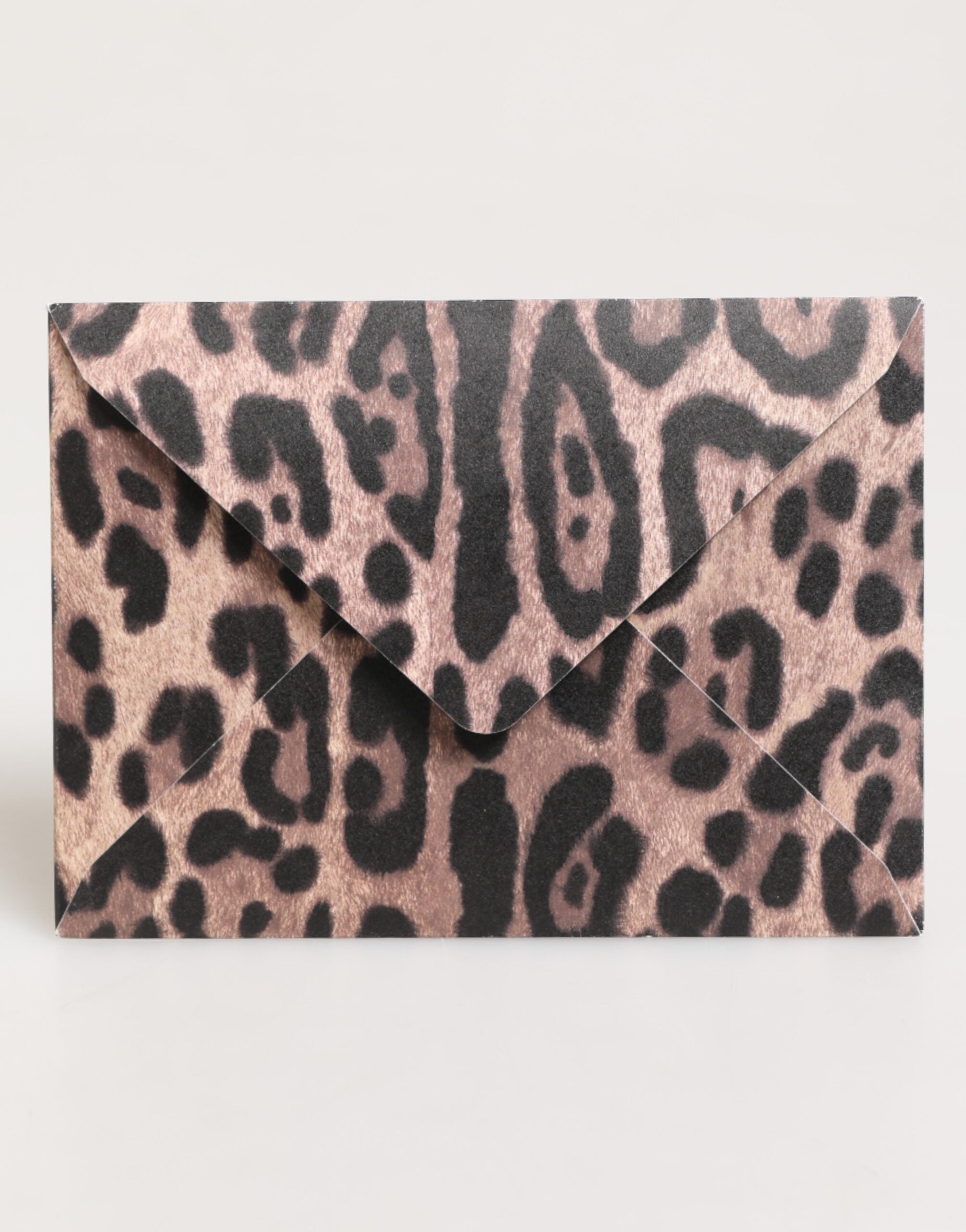 Dolce & Gabbana Multicolor Leopard Print Umschlag Papier Postkarte Halter