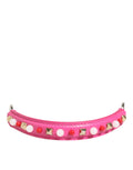 Dolce & Gabbana Pink Embellished Leather Top Handle Women's Shoulder Bag