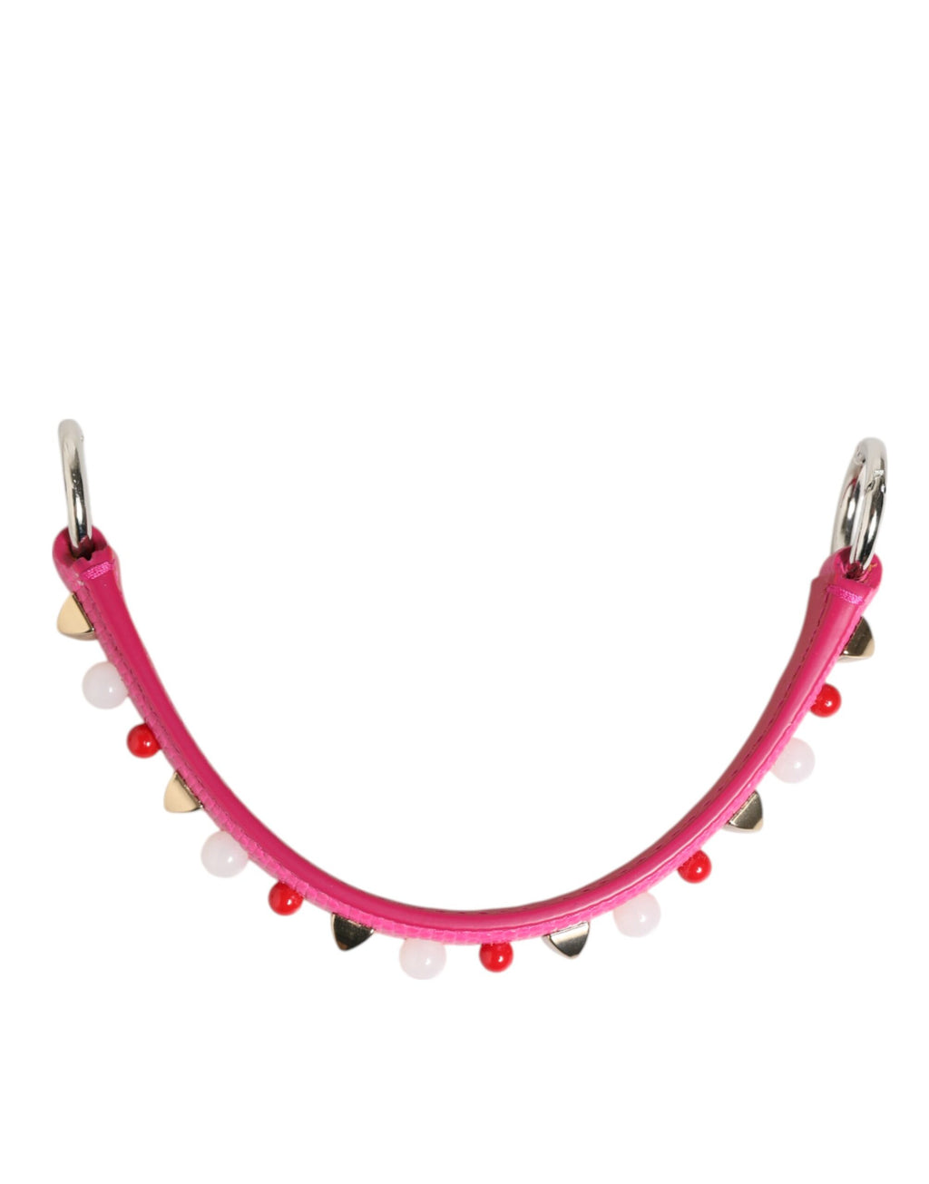 Dolce & Gabbana Pink Embellished Leather Top Handle Women's Shoulder Bag