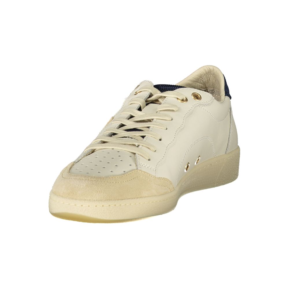 Blauer Sneaker aus weißem Polyester