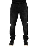 Dolce & Gabbana Men's Black Washed Cotton Skinny Denim Jeans