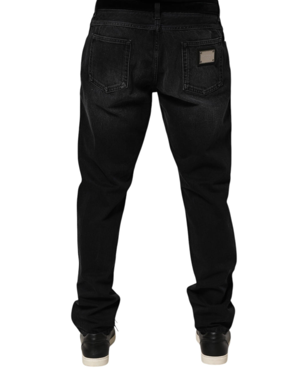 Dolce & Gabbana Men's Black Washed Cotton Skinny Denim Jeans
