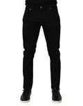 Dolce & Gabbana Schwarze Skinny-Hosen für Männer aus einer Baumwollmischung