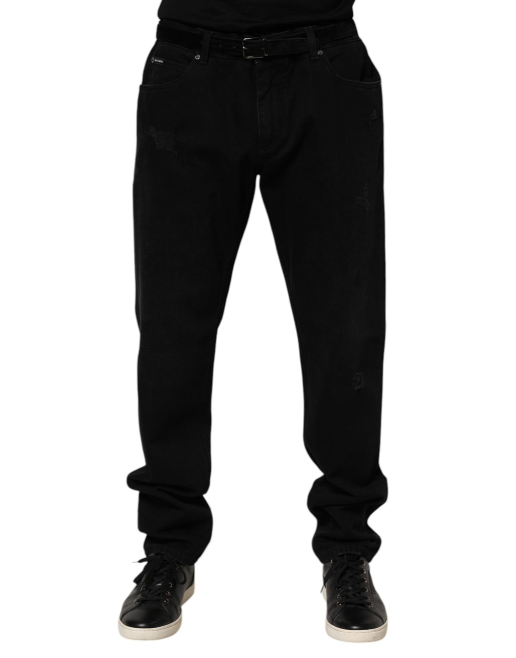 Dolce & Gabbana Black Cotton Regular Denim Men's Jeans