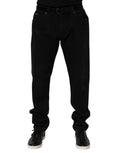 Dolce & Gabbana Black Cotton Regular Denim Men's Jeans