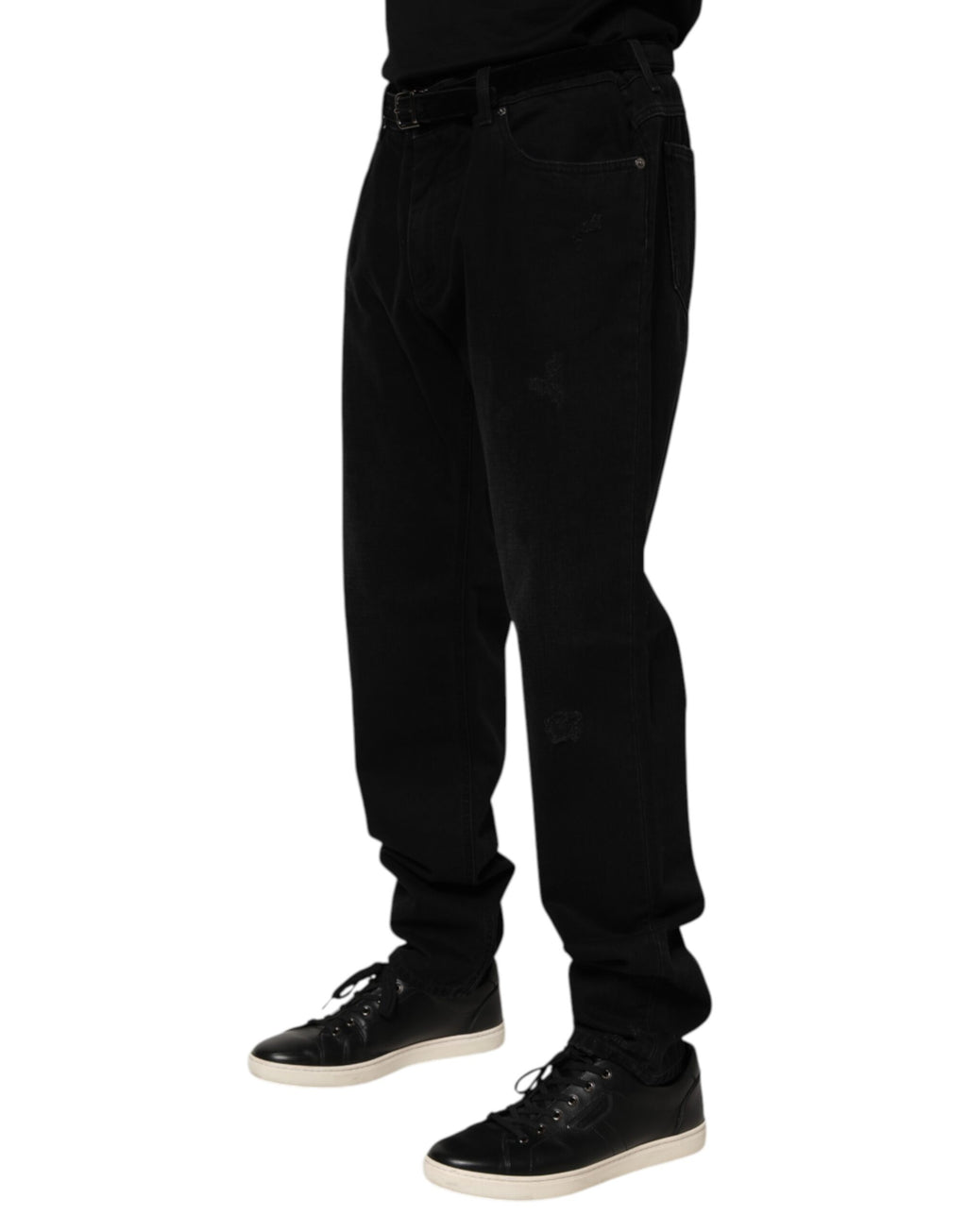 Dolce & Gabbana Black Cotton Regular Denim Men's Jeans
