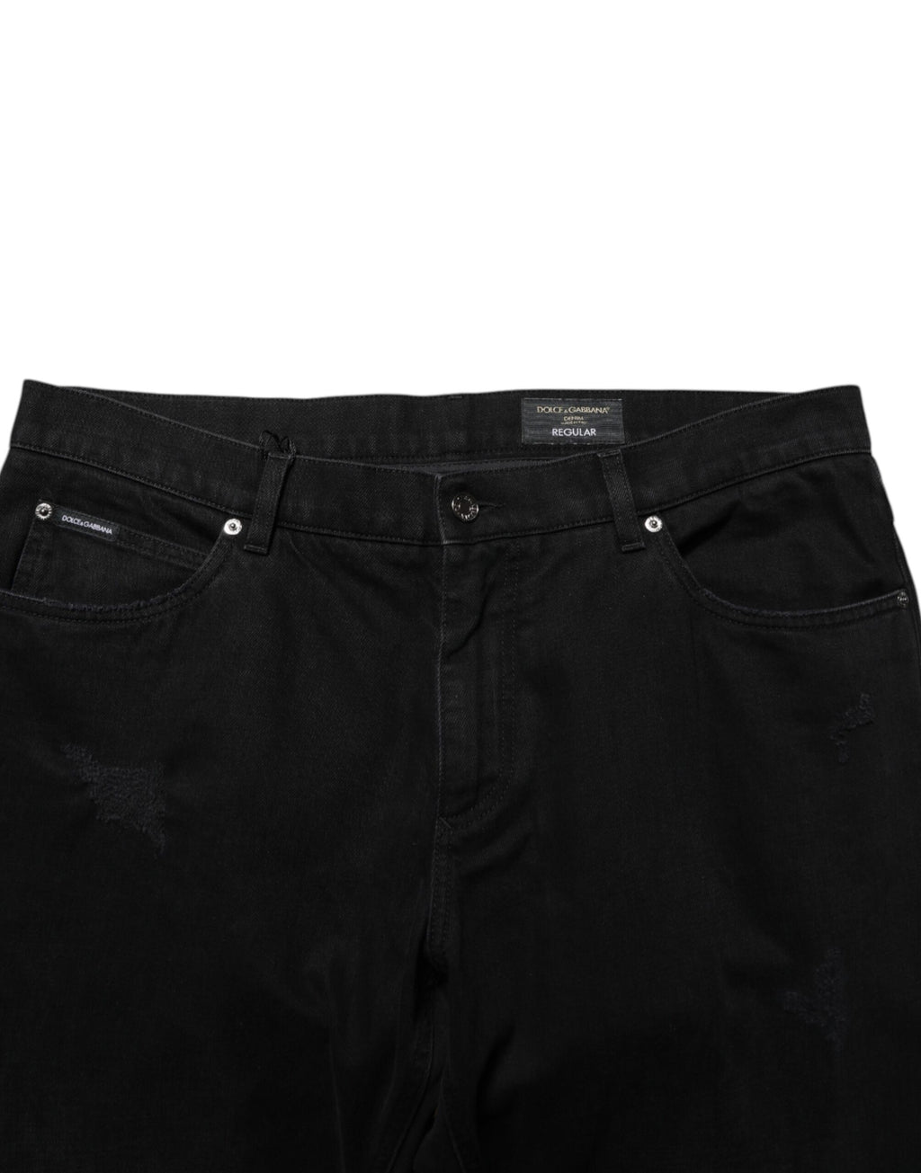 Dolce & Gabbana Black Cotton Regular Denim Men's Jeans