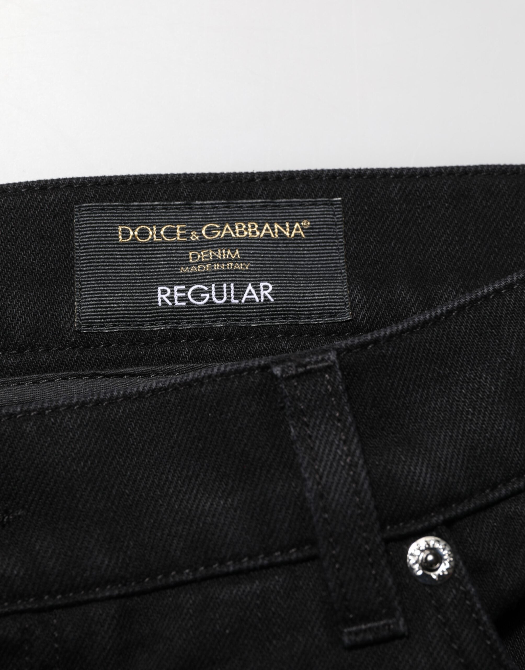 Dolce & Gabbana Black Cotton Regular Denim Men's Jeans