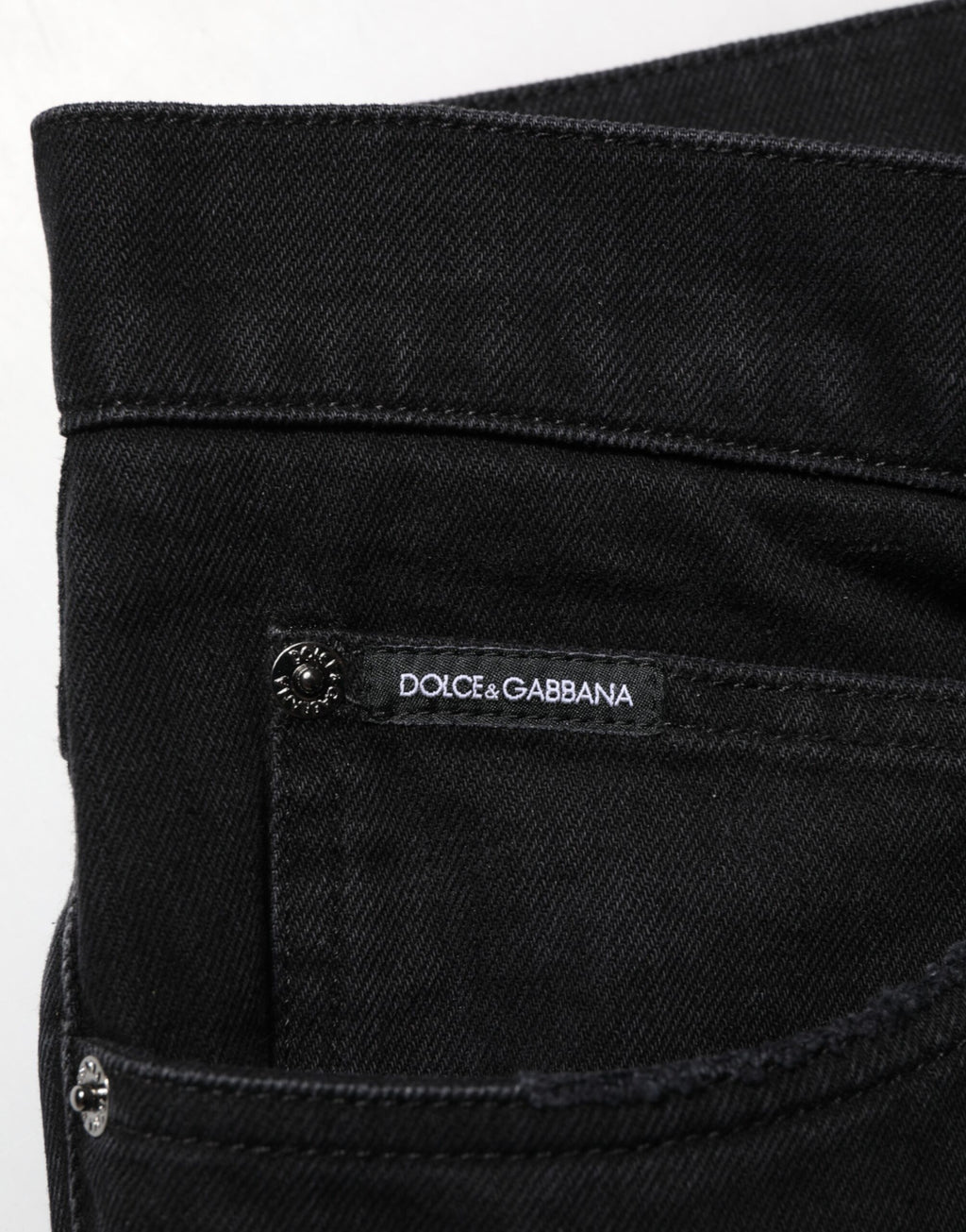 Dolce & Gabbana Black Cotton Regular Denim Men's Jeans
