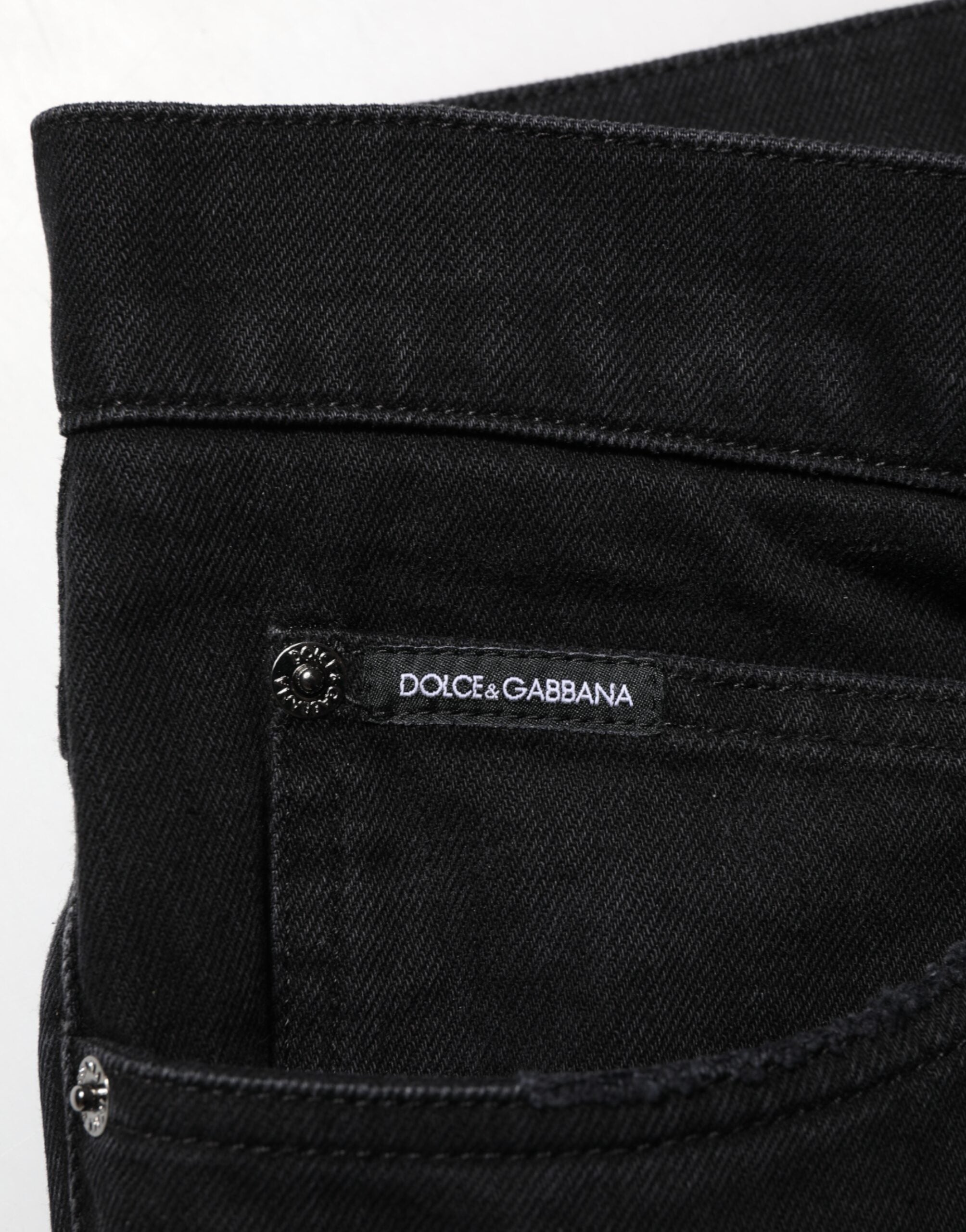 Dolce & Gabbana Black Cotton Regular Denim Men's Jeans