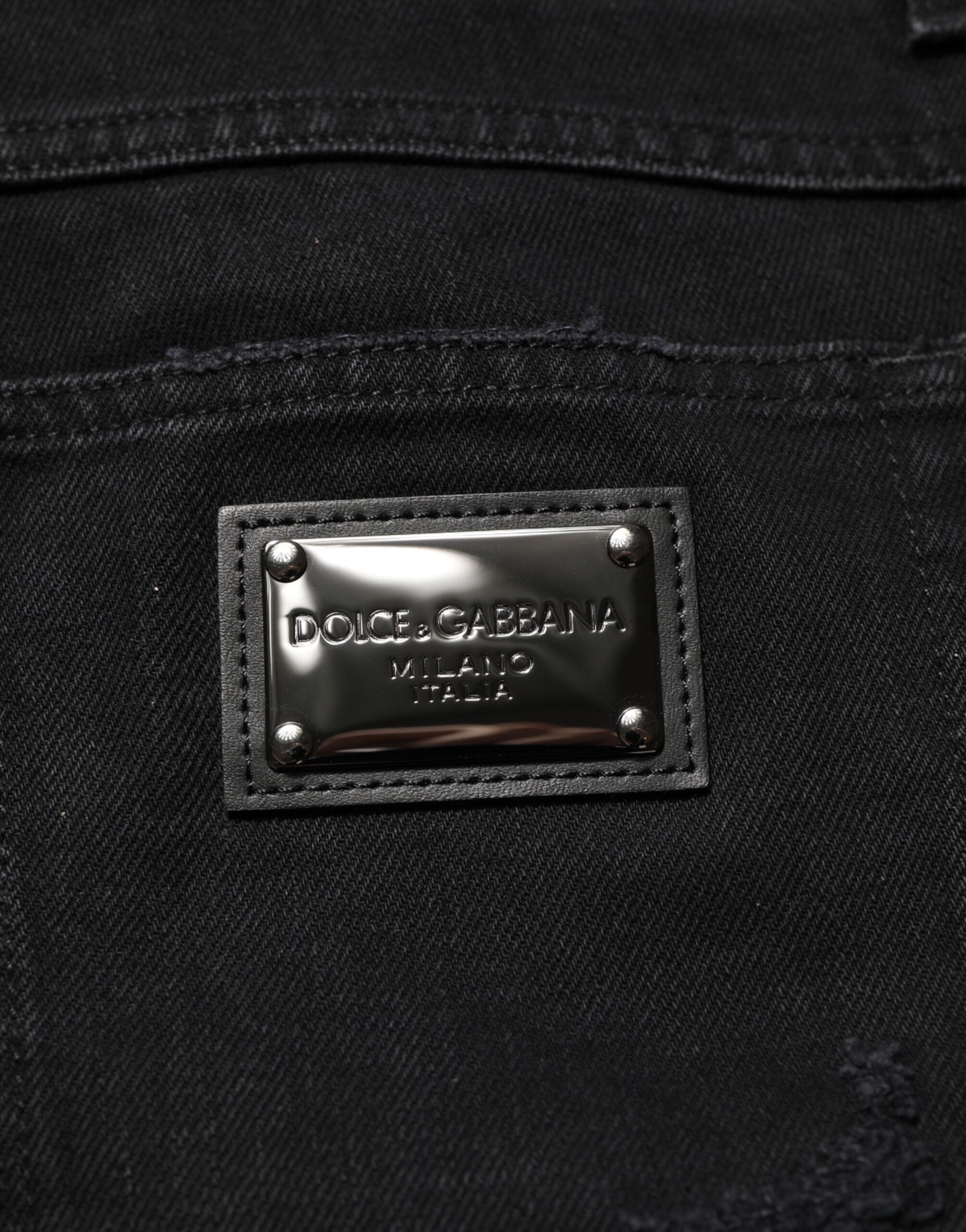 Dolce & Gabbana Black Cotton Regular Denim Men's Jeans