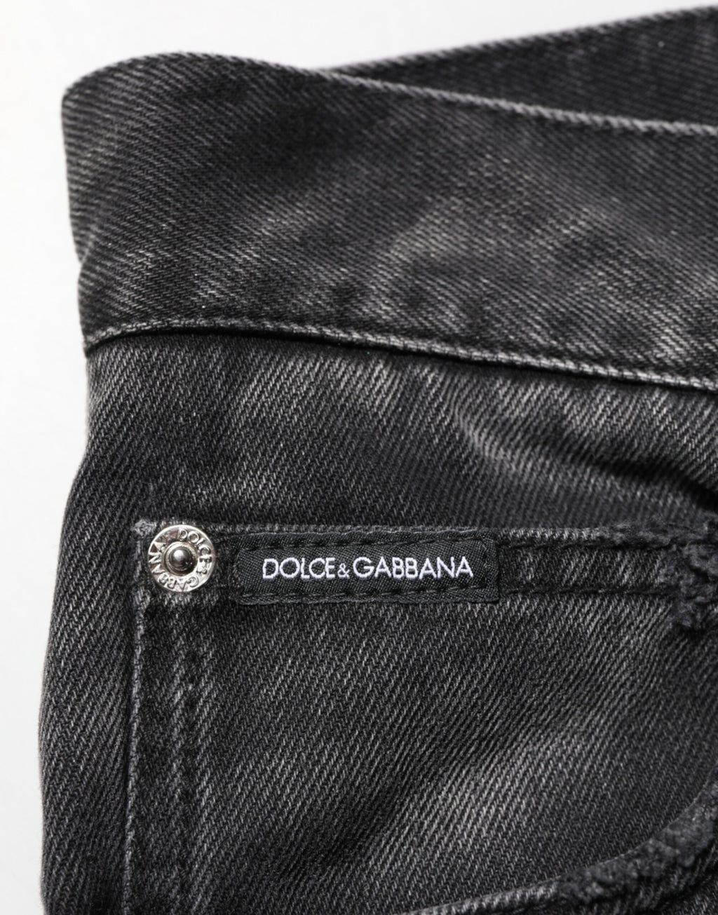 Dolce & Gabbana Schwarz marmorierte Effekt Straight Men Denim Jeans