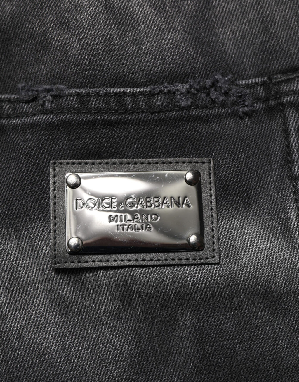Dolce & Gabbana Schwarz marmorierte Effekt Straight Men Denim Jeans
