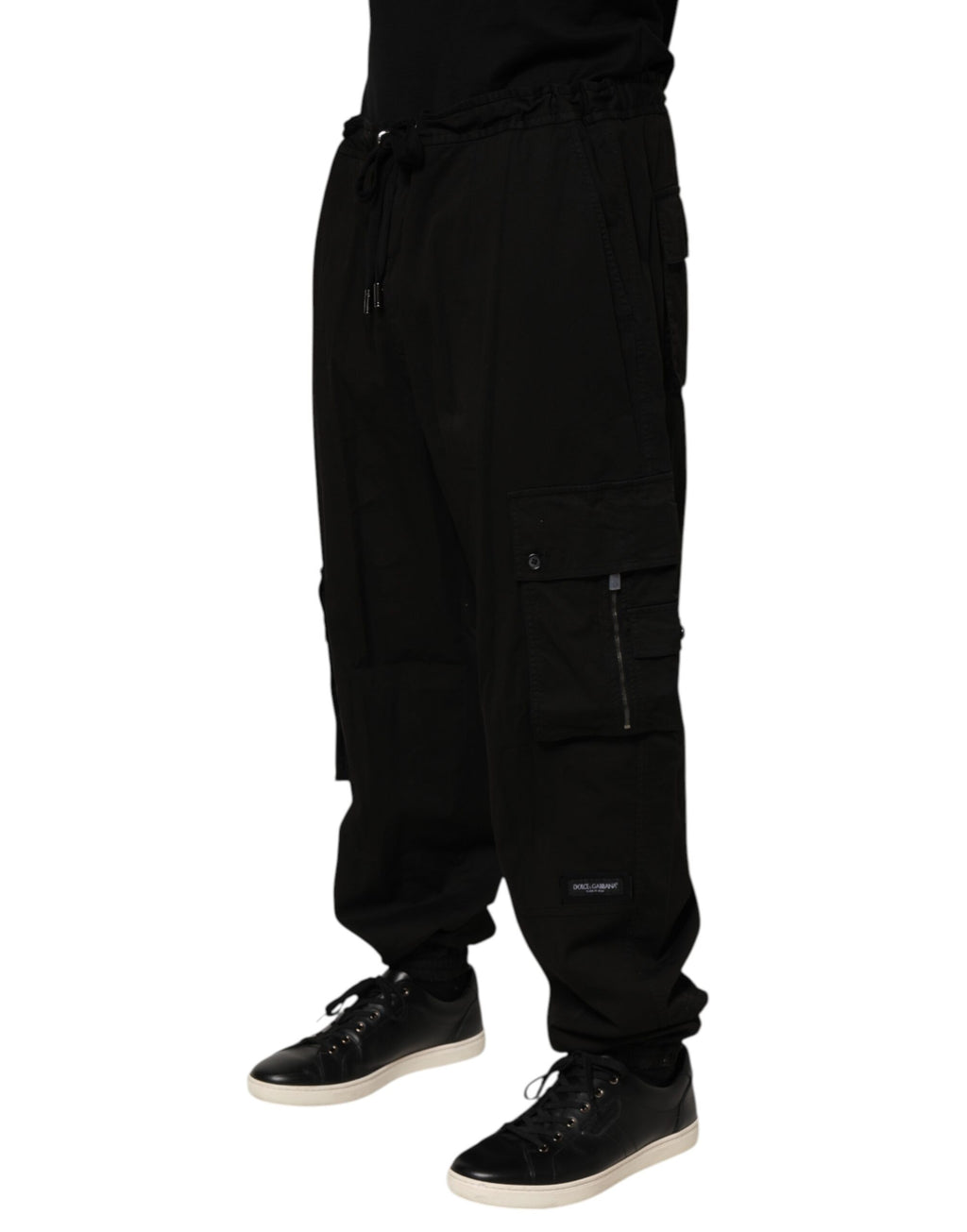 Dolce & Gabbana Schwarze Cargo-Jogger-Sweatpants aus Baumwolle