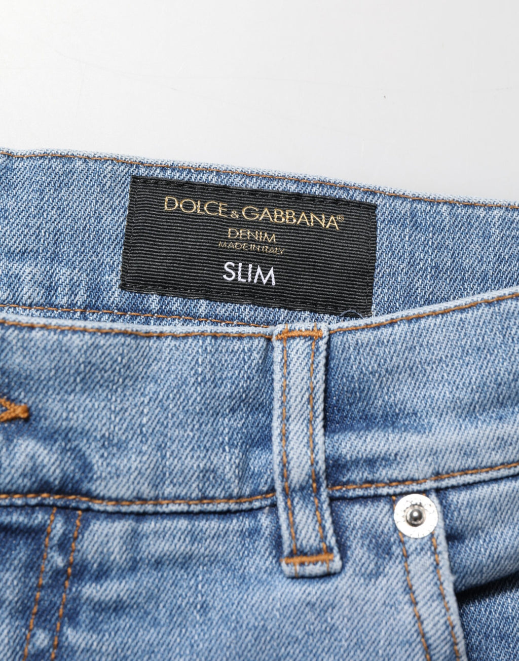 Dolce & Gabbana Blue Distressed Slim Fit Cotton Denim Jeans