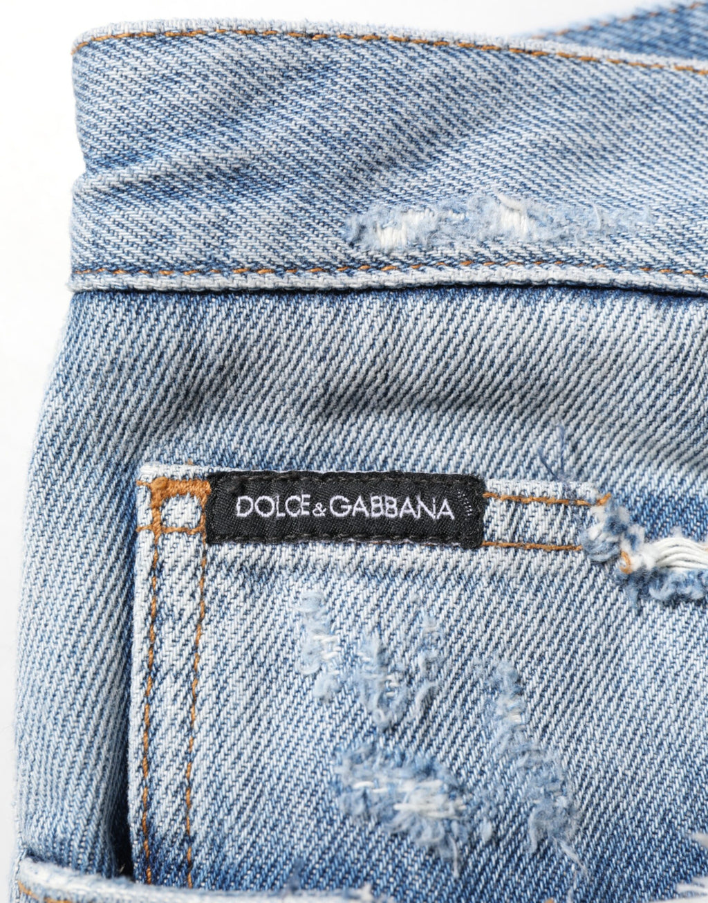 Dolce & Gabbana Blue Distressed Ripped Denim Jeans