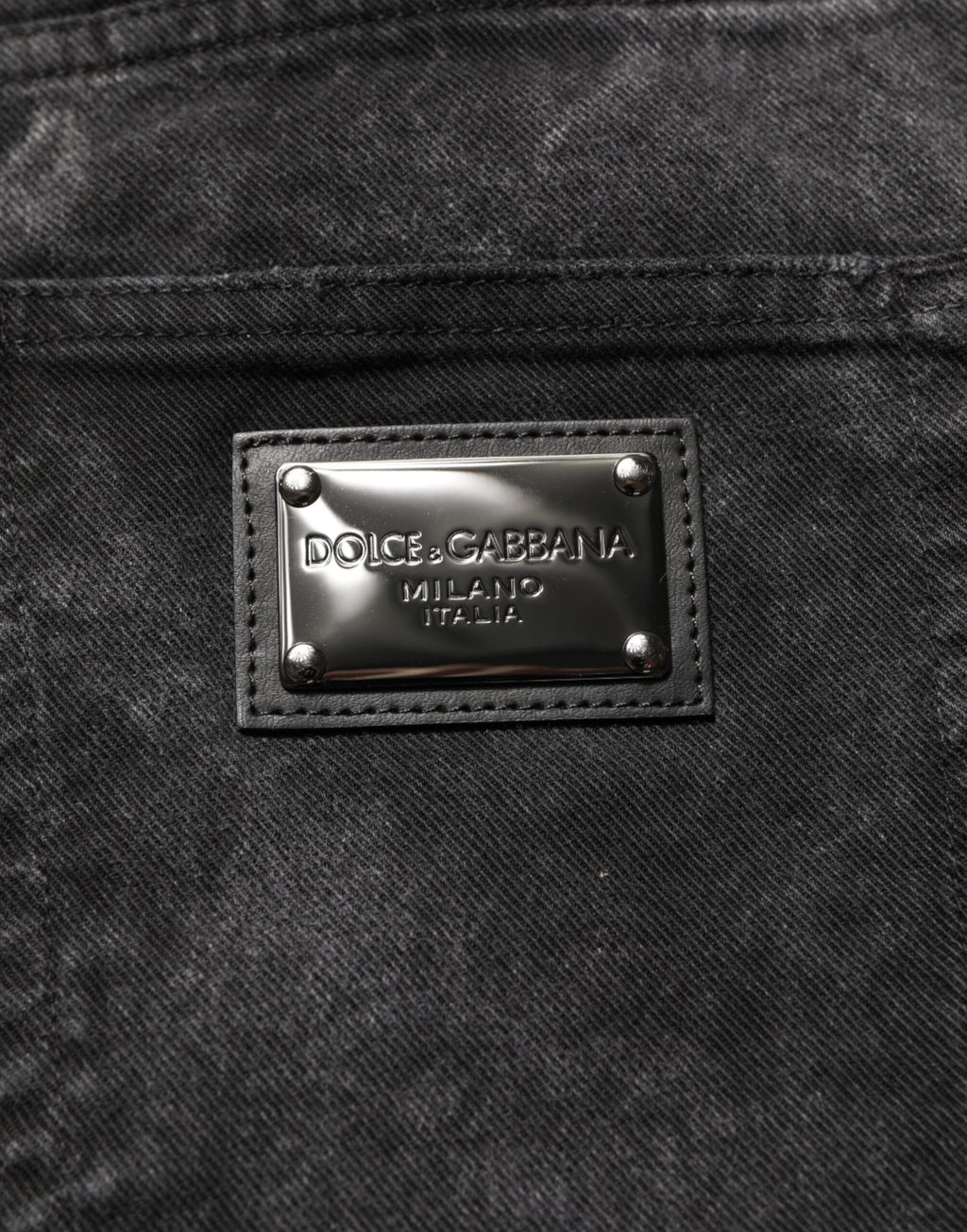 Dolce & Gabbana Schwarz Baumwolle Mid Waist Denim Männer Bermuda Short
