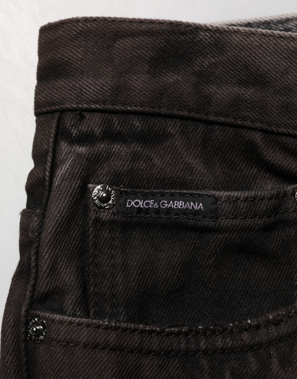 Dolce & Gabbana Black Cotton Tattered Denim Men's Bermuda Shorts