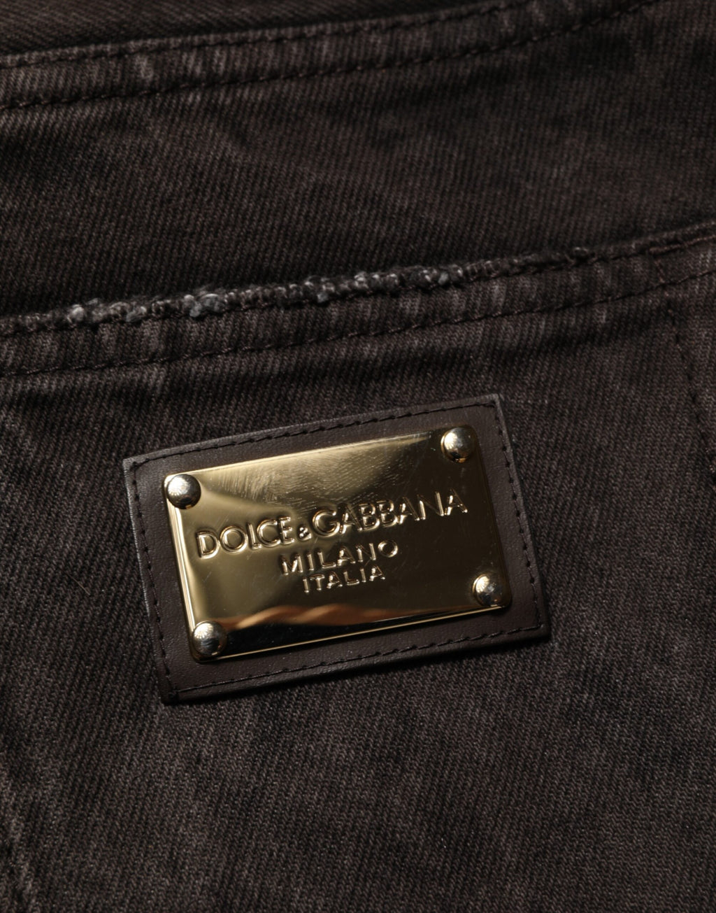 Dolce & Gabbana Black Cotton Tattered Denim Men's Bermuda Shorts