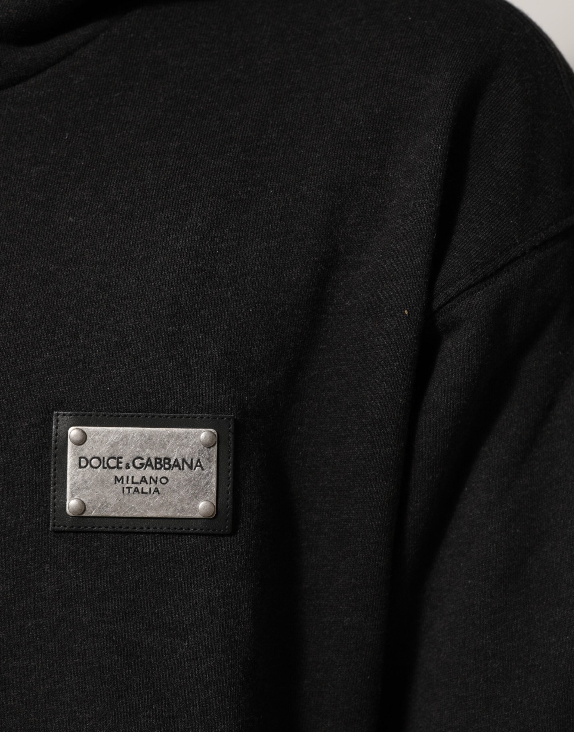 Dolce & Gabbana Black Logo Full-Zip Hoodie Sweatshirt