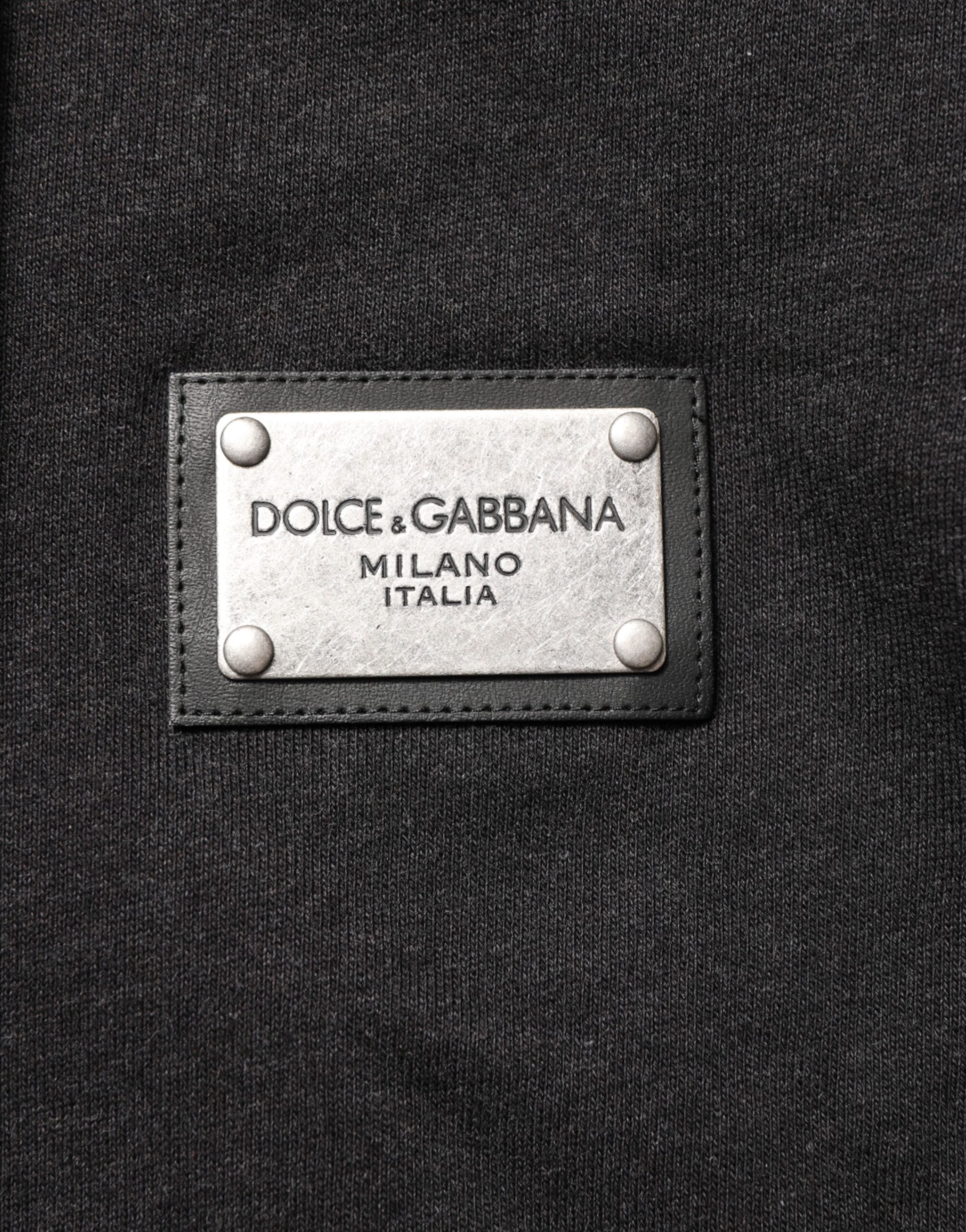 Dolce & Gabbana Black Logo Full-Zip Hoodie Sweatshirt