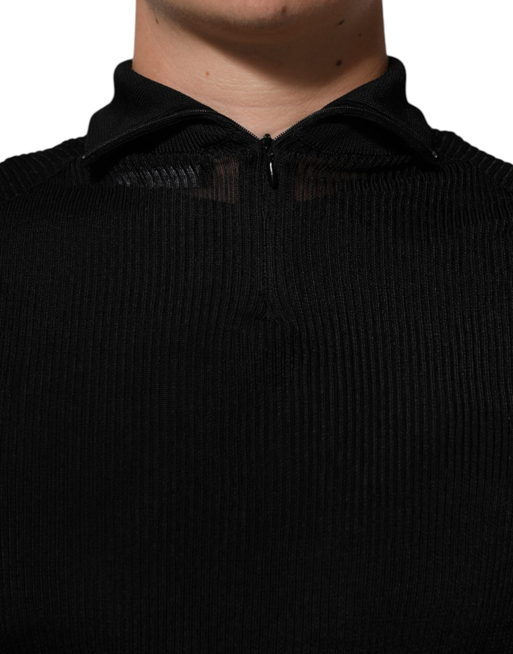 Dolce & Gabbana Black Viscose Turtleneck Sweater