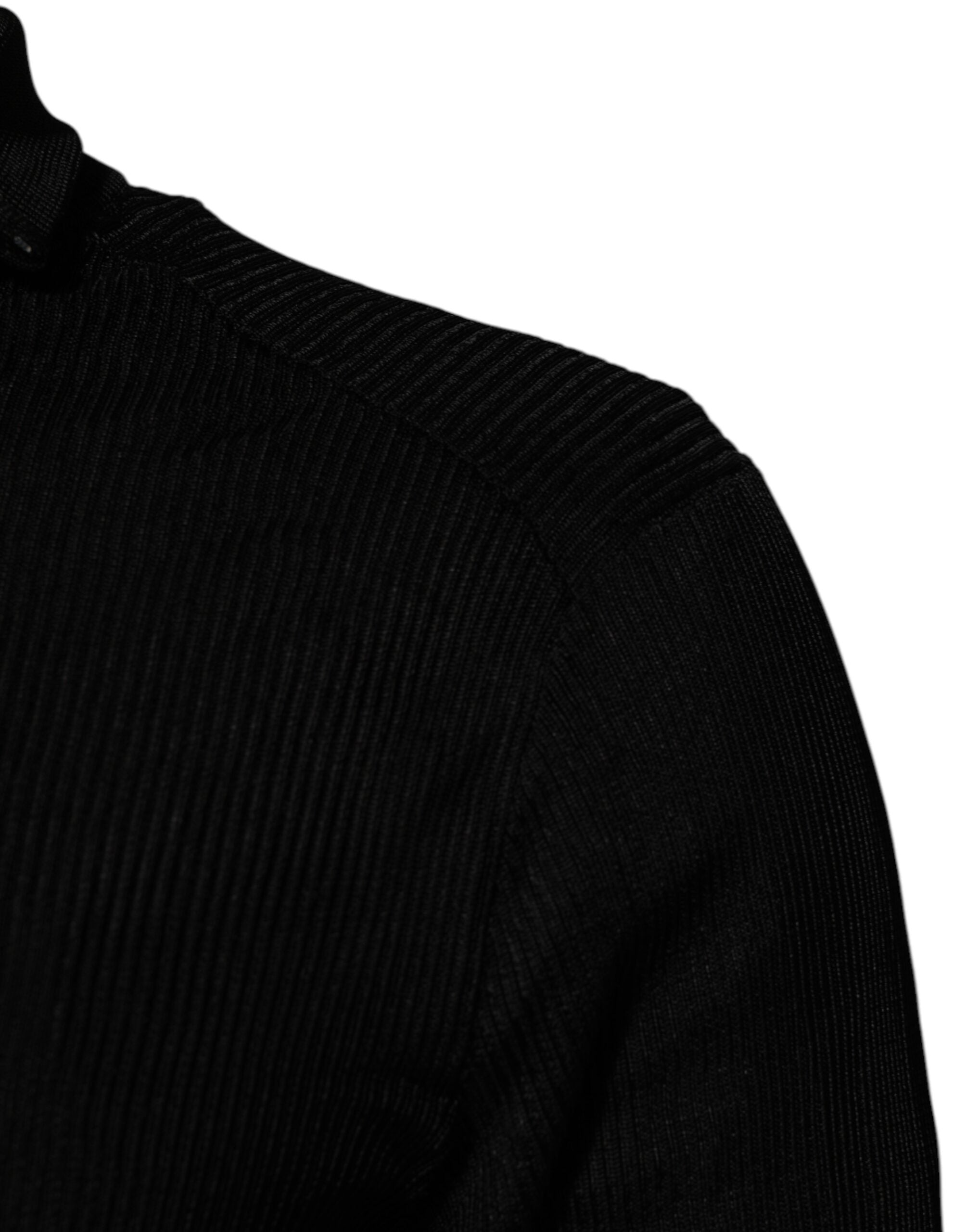 Dolce & Gabbana Black Viscose Turtleneck Sweater
