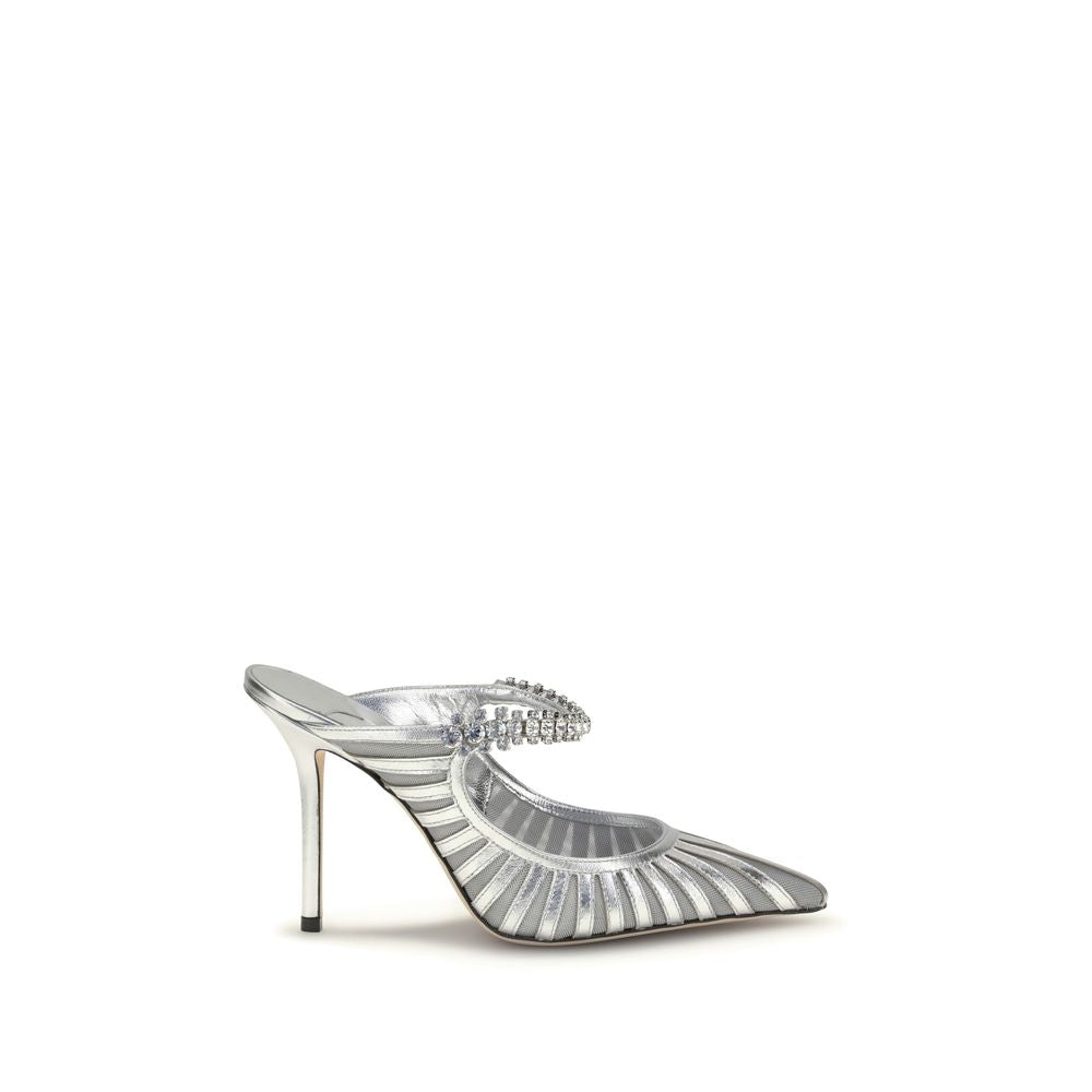 Jimmy Choo Silver High-Heel Leather Pumps