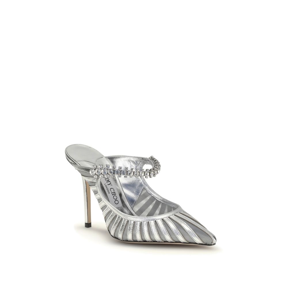 Jimmy Choo Silver High-Heel Leather Pumps