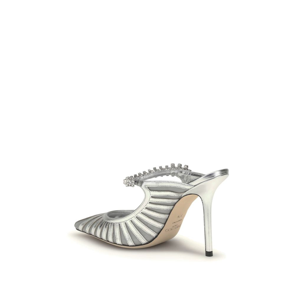 Jimmy Choo Silver High-Heel Leather Pumps