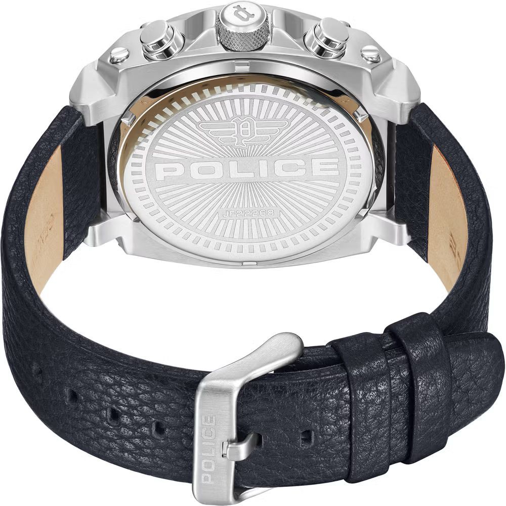 Police Blaue Leder-Kleidungsuhr