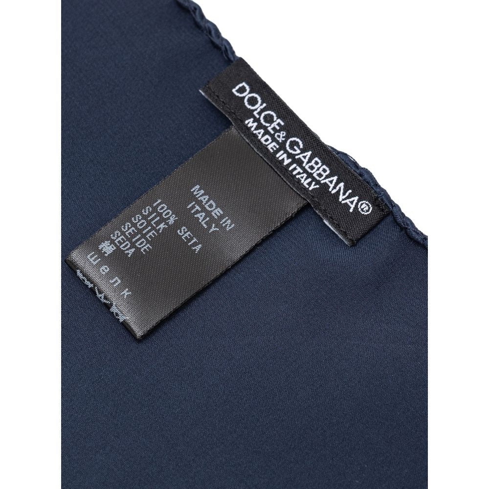 Dolce & Gabbana Einstecktuch aus blauer Seide