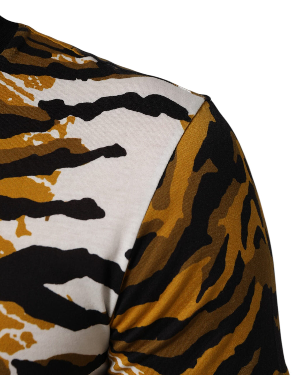 Dolce & Gabbana Multicolor Leopard Palm Leaf Men's Crew Neck T-Shirt