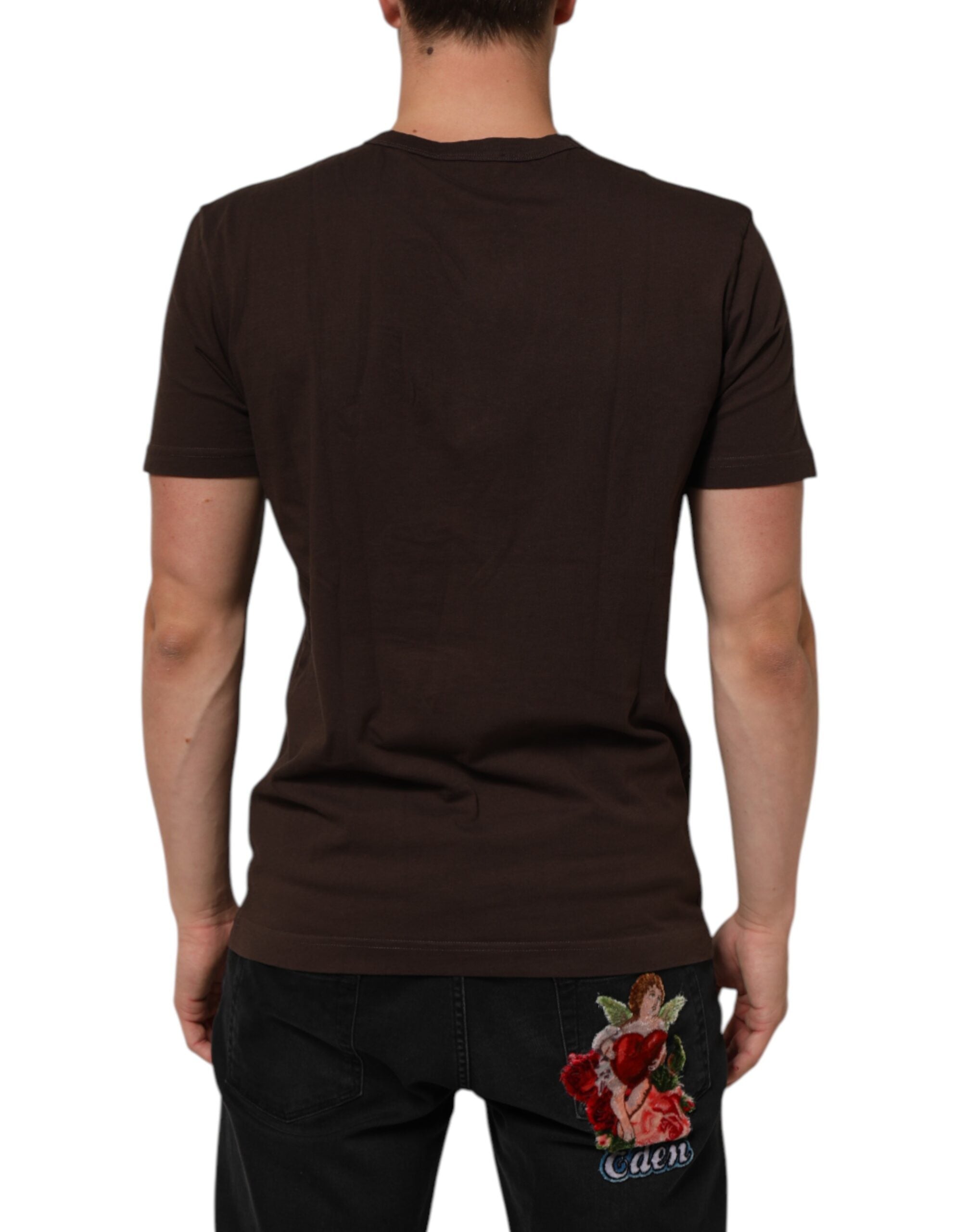 Dolce & Gabbana Men's Brown Laurel Coin Crewneck T-Shirt