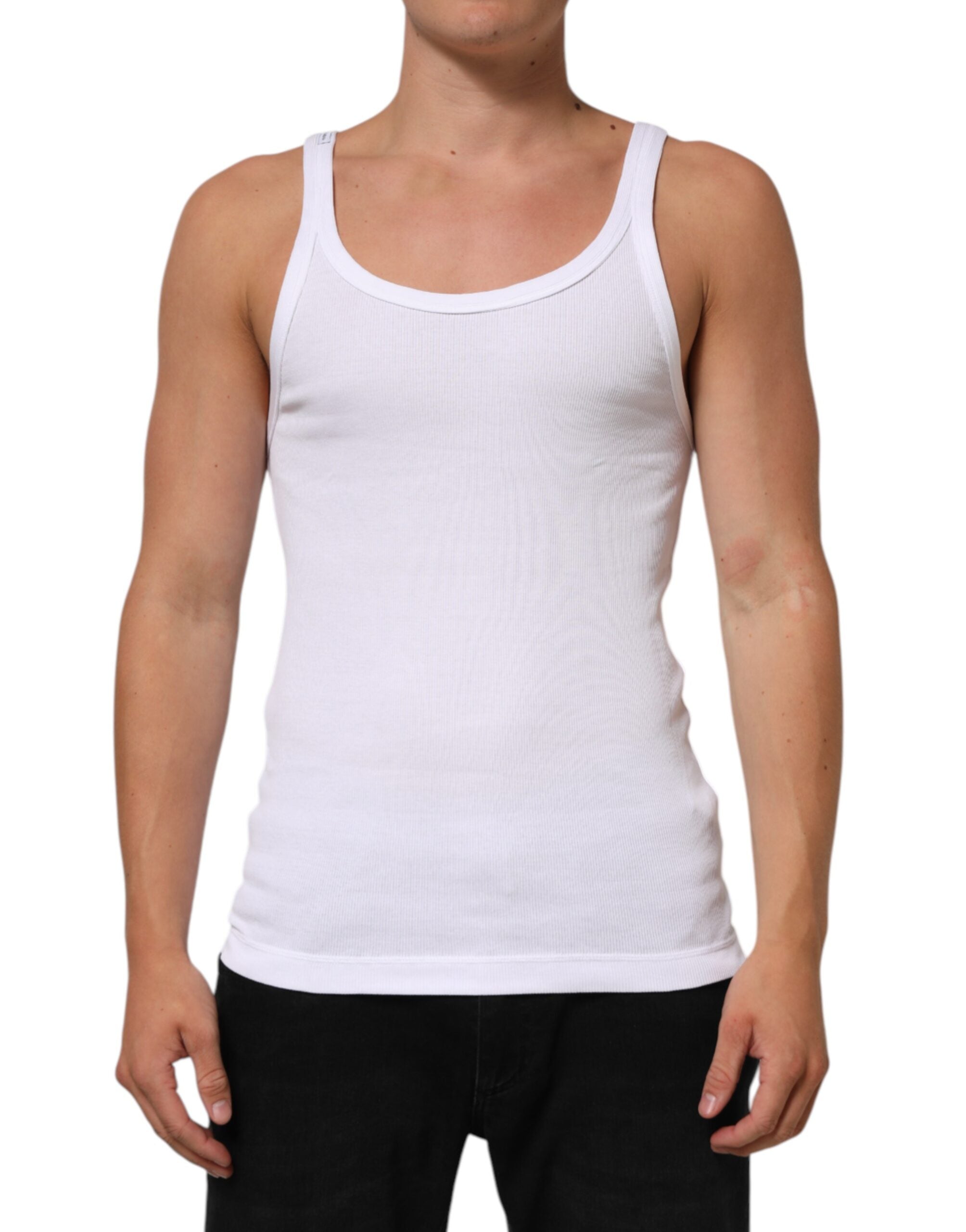 Dolce & Gabbana White Sleeveless Crew-Neck Tank Top T-Shirt
