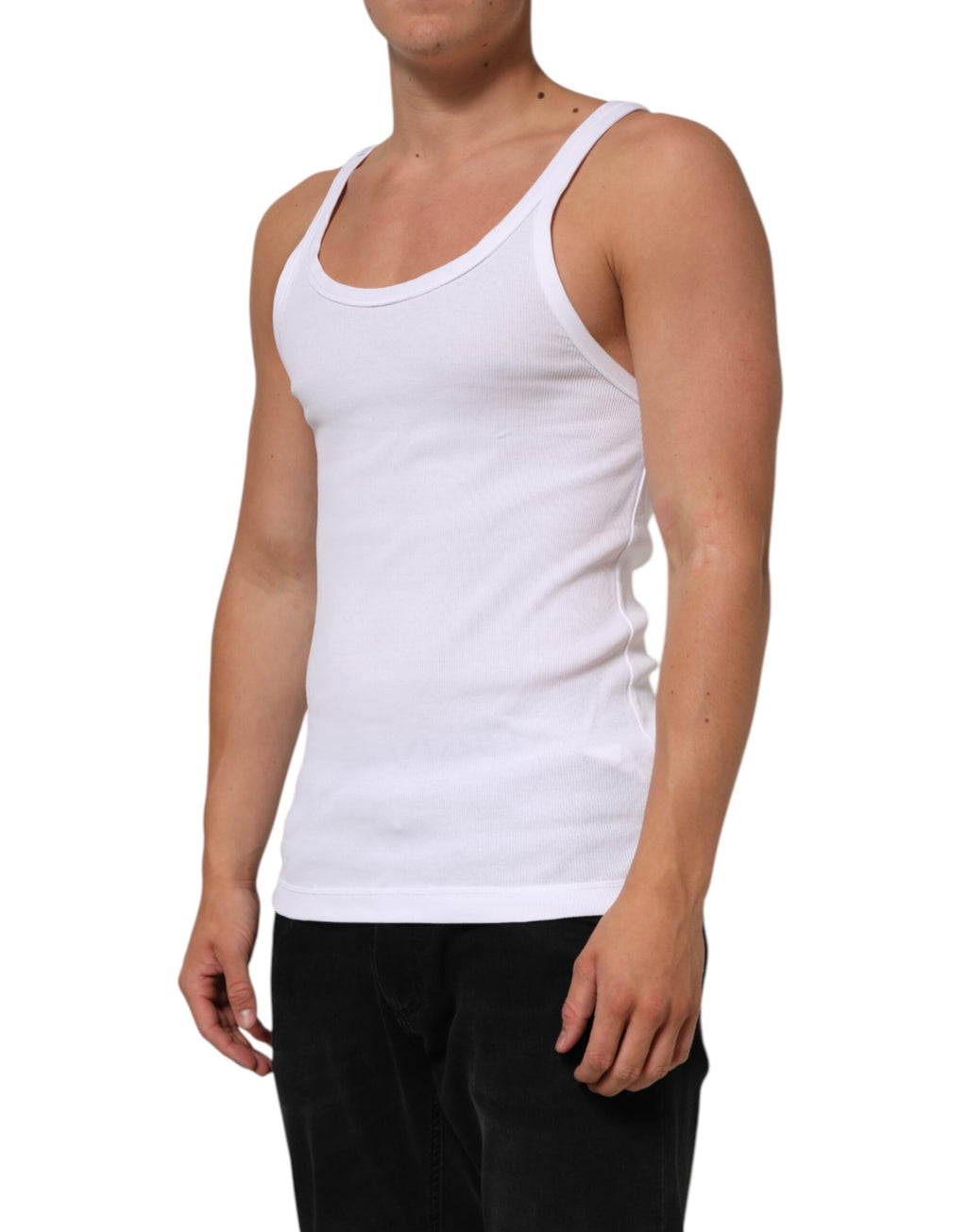 Dolce & Gabbana White Sleeveless Crew-Neck Tank Top T-Shirt