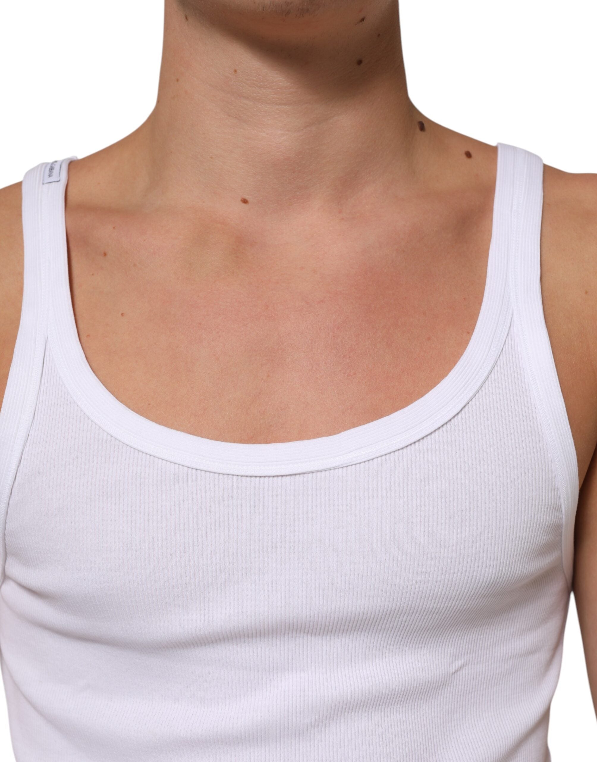 Dolce & Gabbana White Sleeveless Crew-Neck Tank Top T-Shirt