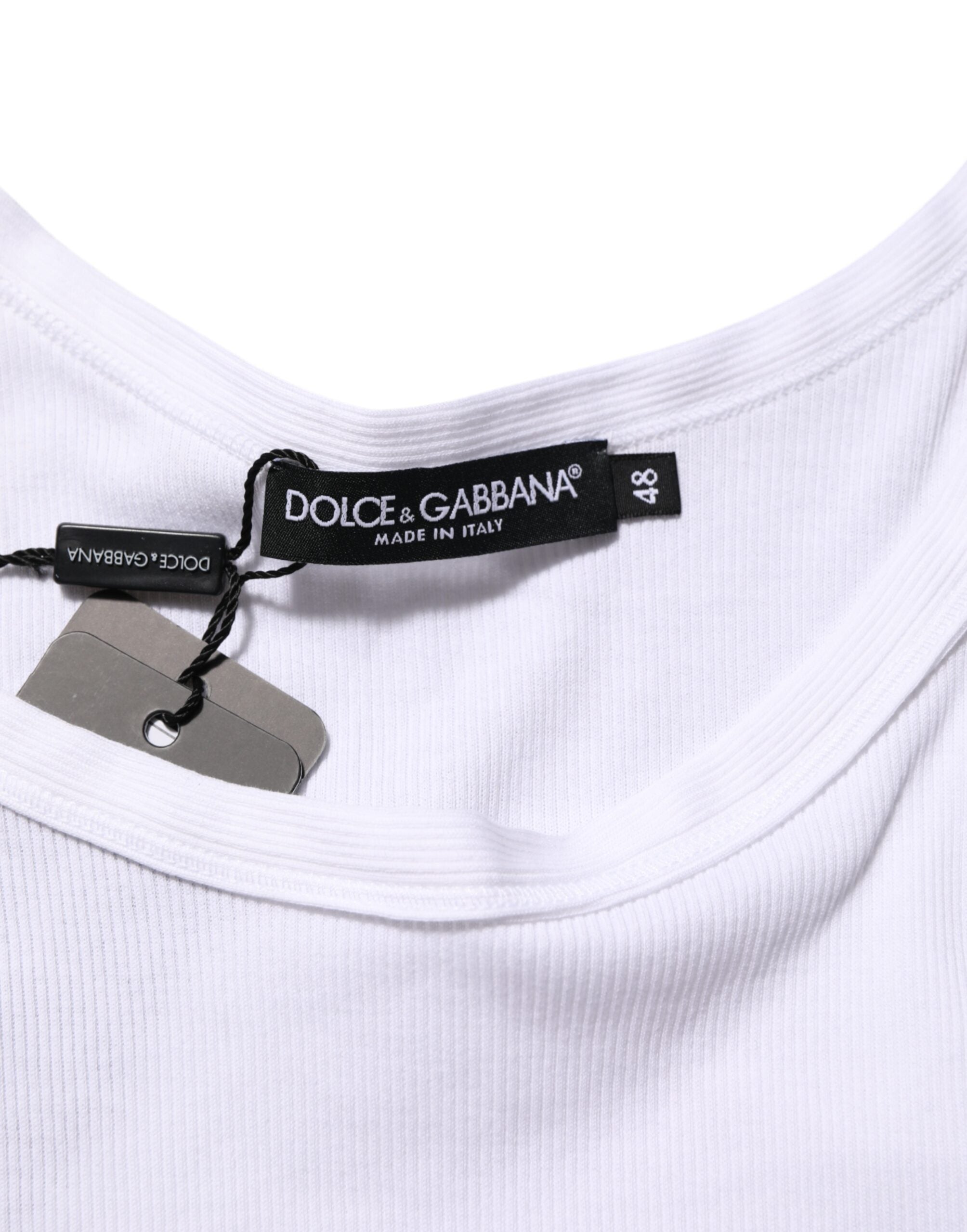 Dolce & Gabbana White Sleeveless Crew-Neck Tank Top T-Shirt