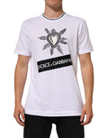 Dolce & Gabbana Weißes Sacred Heart Kurzarm-T-Shirt für Männer
