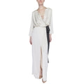 Sandro Ferrone Beigefarbenes Polyester-Maxikleid