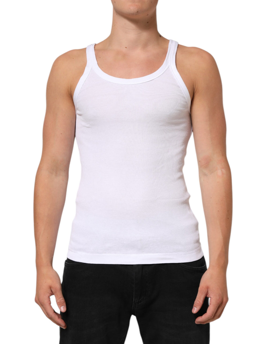Dolce & Gabbana White Sleeveless Crew-Neck Tank Top T-Shirt
