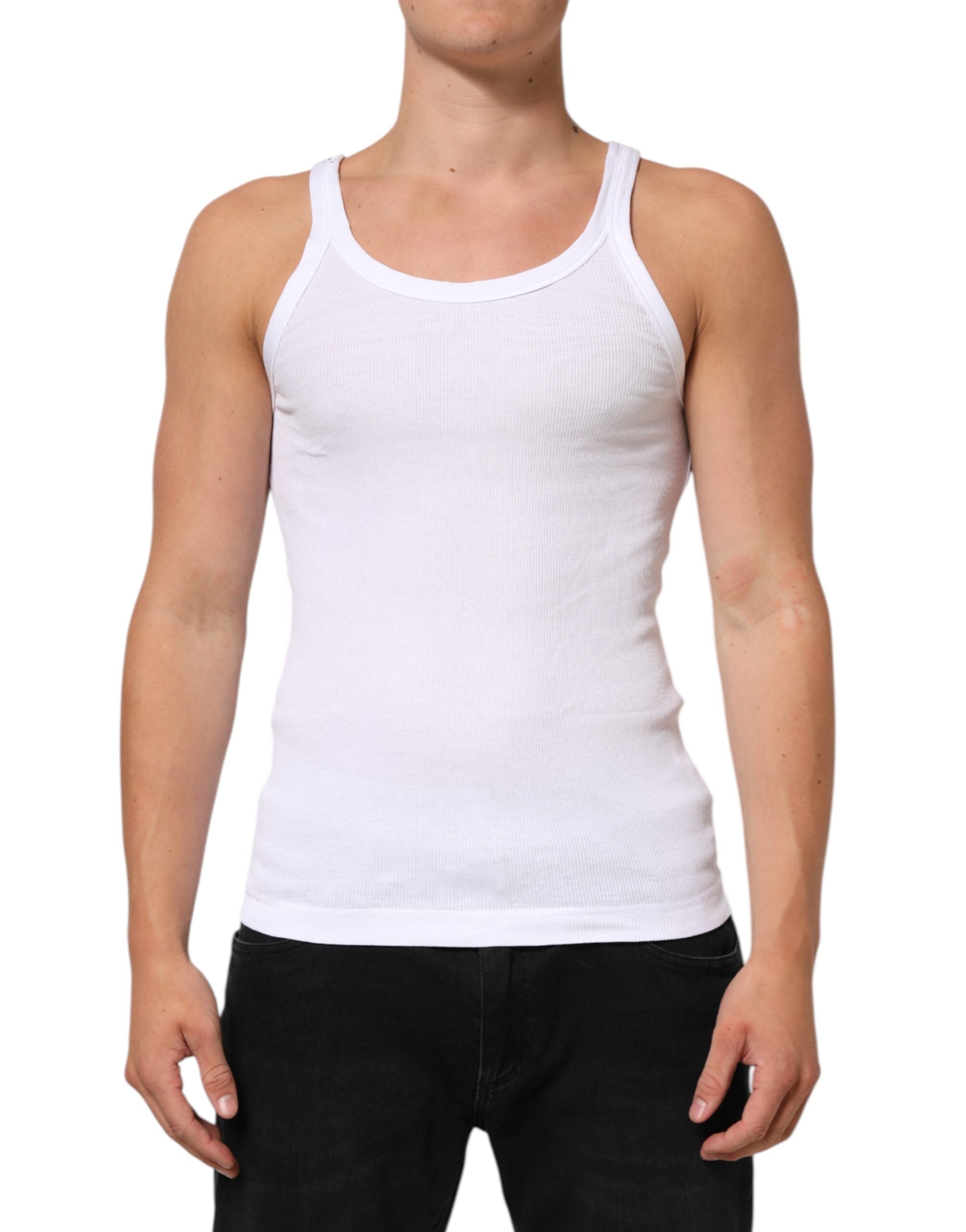 Dolce & Gabbana White Sleeveless Crew-Neck Tank Top T-Shirt