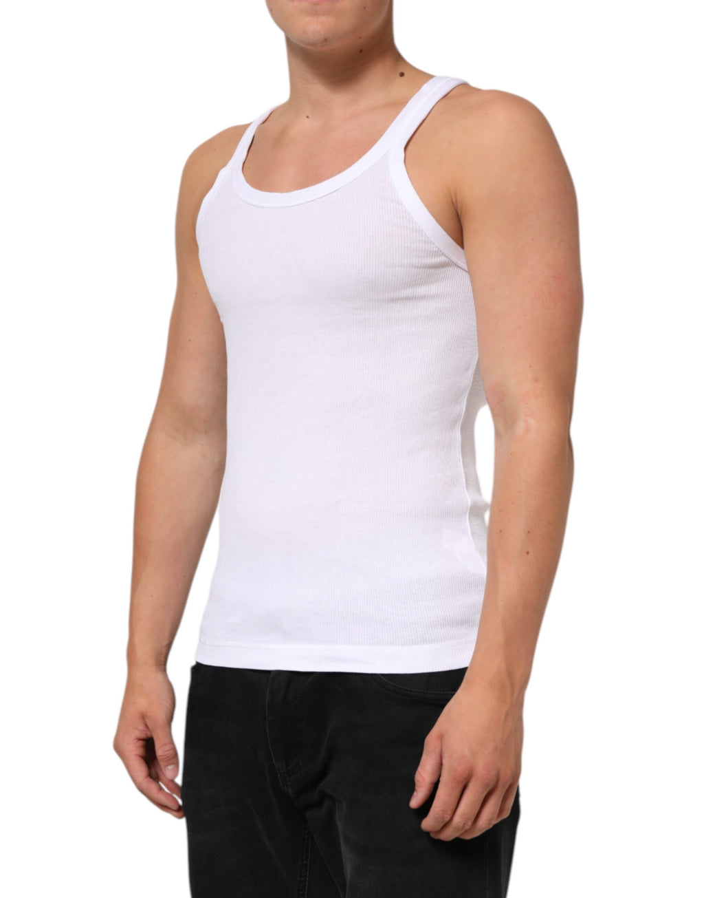 Dolce & Gabbana White Sleeveless Crew-Neck Tank Top T-Shirt