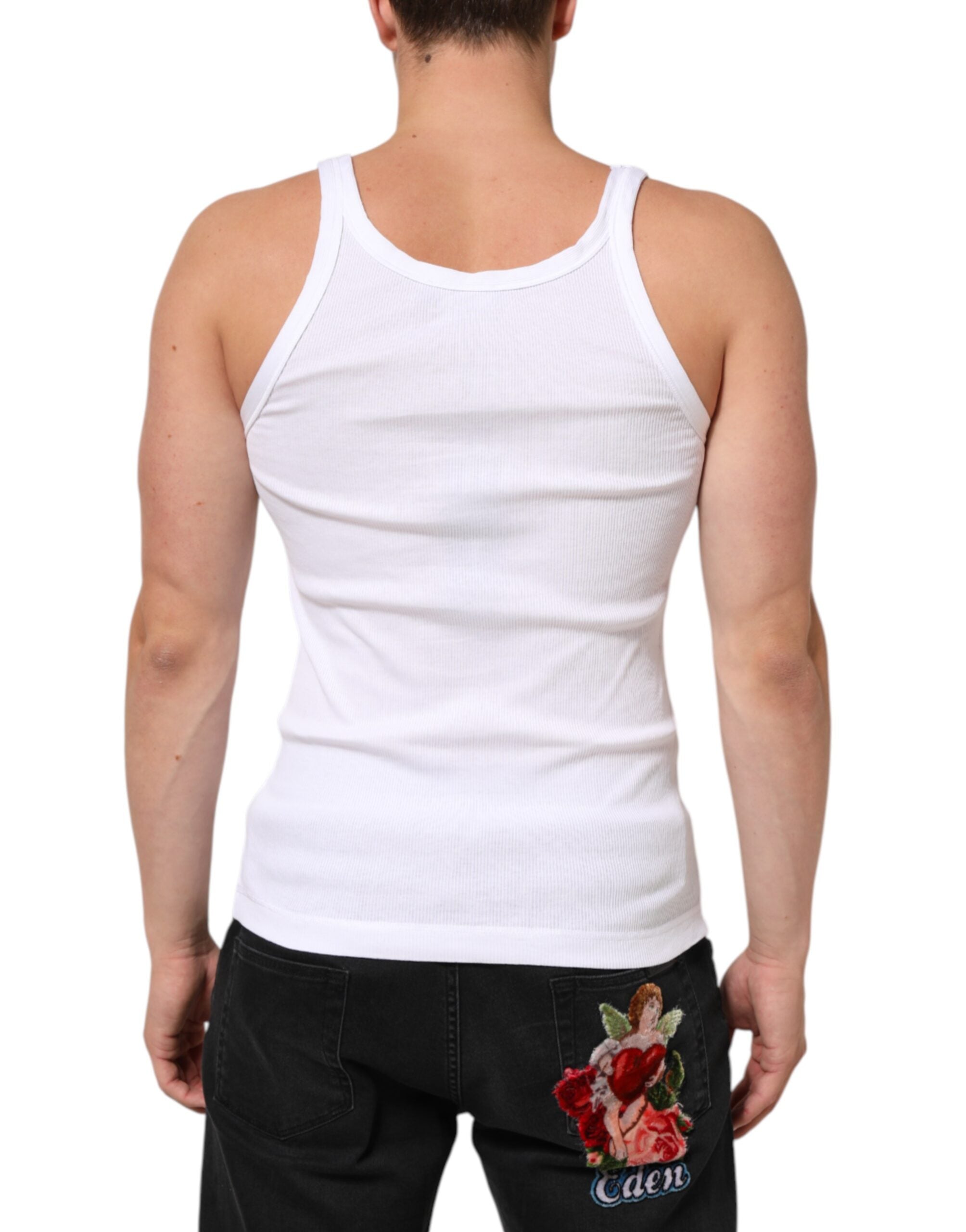 Dolce & Gabbana White Sleeveless Crew-Neck Tank Top T-Shirt