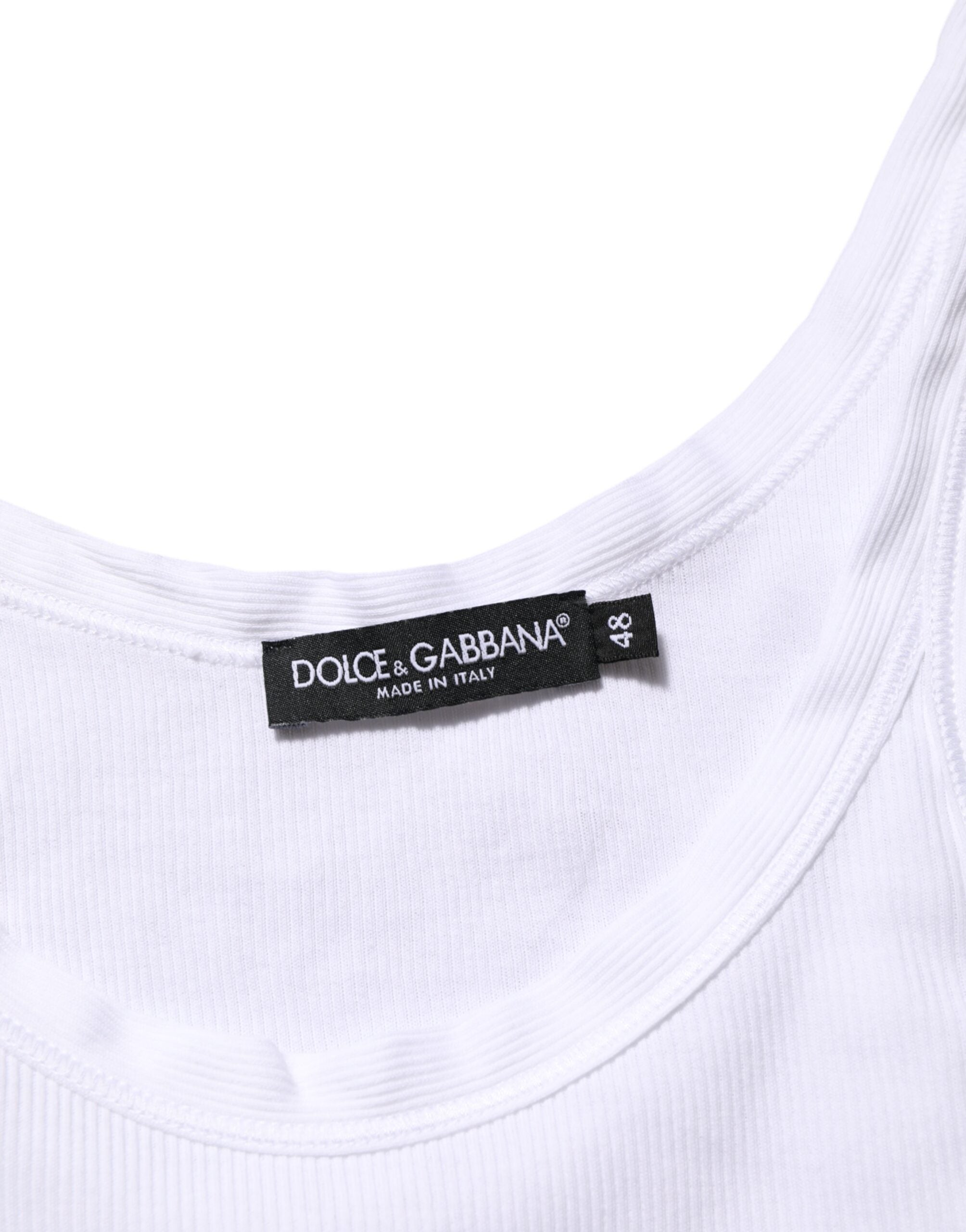 Dolce & Gabbana White Sleeveless Crew-Neck Tank Top T-Shirt