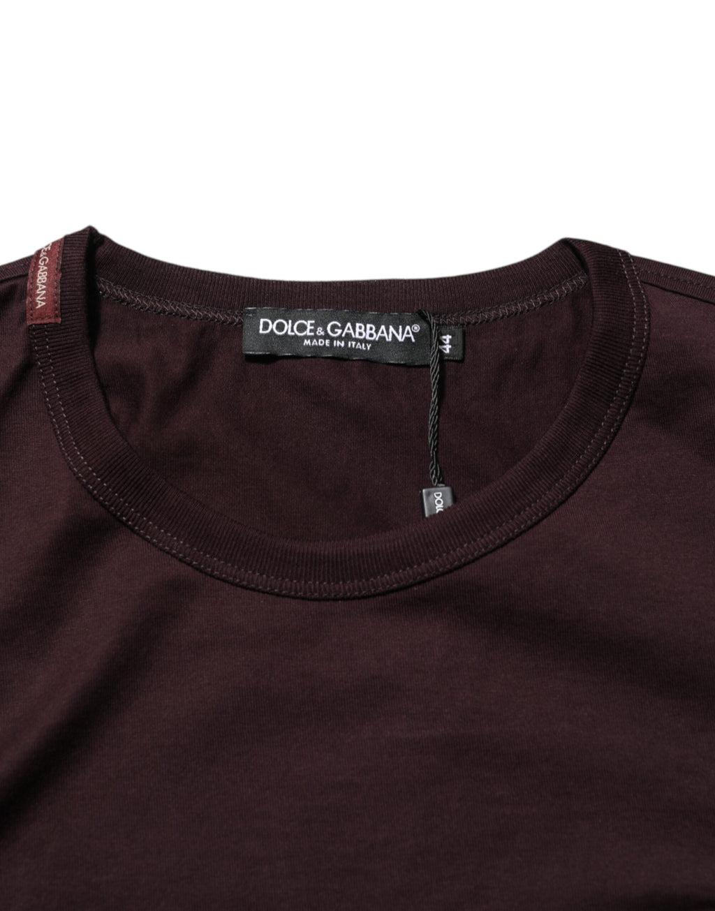 Dolce & Gabbana Brown Logo Plaque Cotton Crewneck T-Shirt