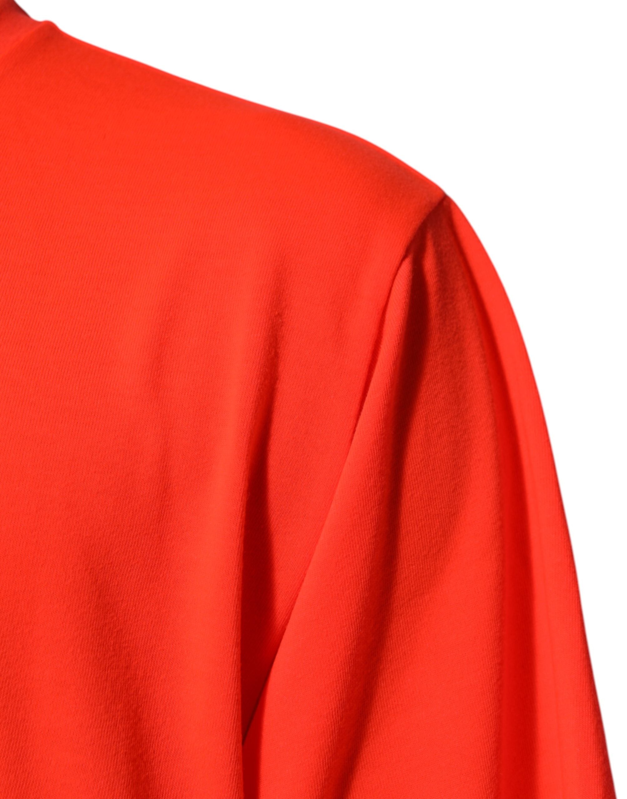 Dolce & Gabbana Neon Orange Polyester Männer T-Shirt mit Rundhalsausschnitt